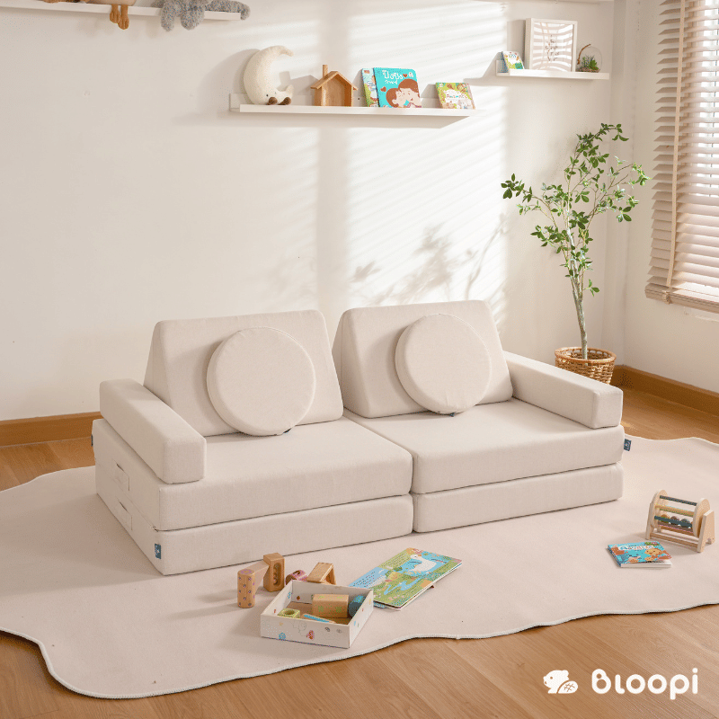 โซฟา 2 ที่นั่งปรับเปลี่ยนรูปแบบได้สำหรับเด็ก BLOOPI รุ่น BLOOPI COZY DUO สีครีม_2